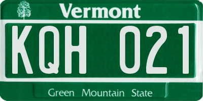 VT license plate KQH021