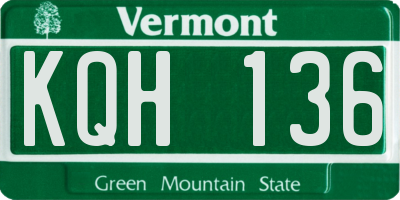 VT license plate KQH136