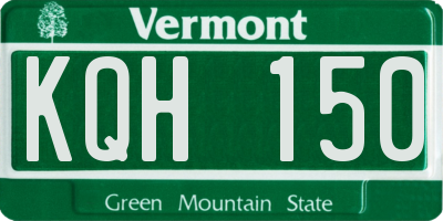 VT license plate KQH150