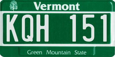 VT license plate KQH151
