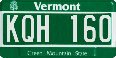 VT license plate KQH160