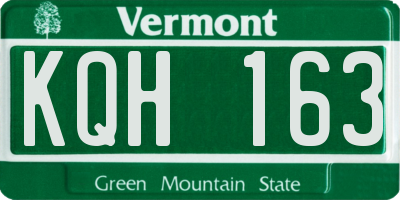 VT license plate KQH163