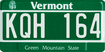 VT license plate KQH164