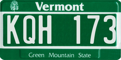 VT license plate KQH173