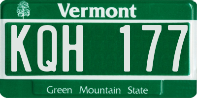 VT license plate KQH177
