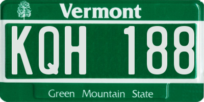 VT license plate KQH188
