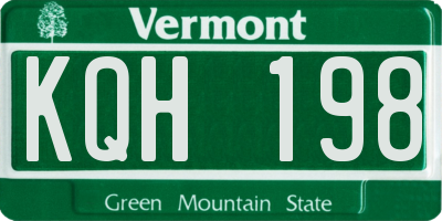 VT license plate KQH198