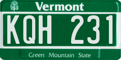 VT license plate KQH231