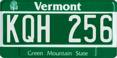 VT license plate KQH256