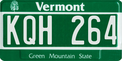 VT license plate KQH264