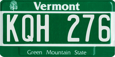 VT license plate KQH276