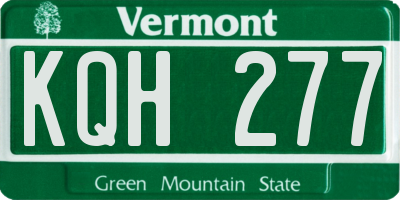 VT license plate KQH277