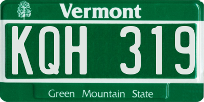 VT license plate KQH319