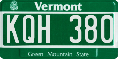 VT license plate KQH380