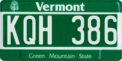 VT license plate KQH386