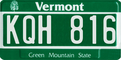 VT license plate KQH816