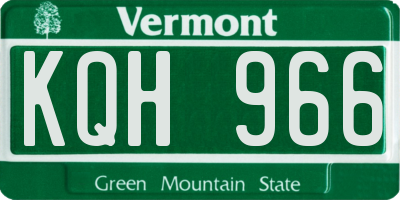 VT license plate KQH966