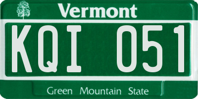 VT license plate KQI051