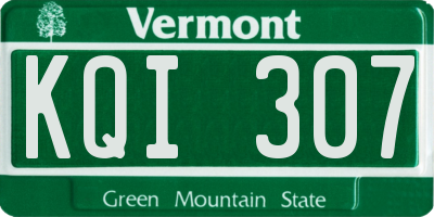 VT license plate KQI307