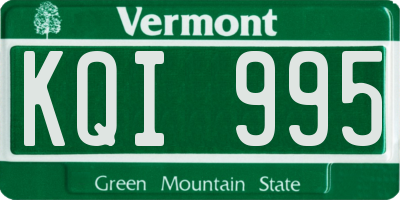 VT license plate KQI995