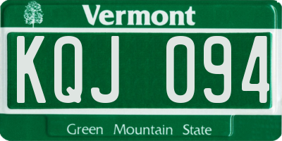 VT license plate KQJ094