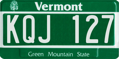 VT license plate KQJ127