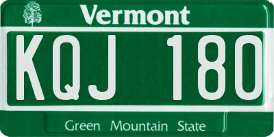 VT license plate KQJ180