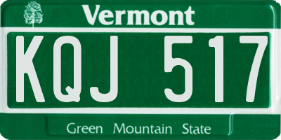 VT license plate KQJ517