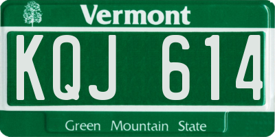 VT license plate KQJ614