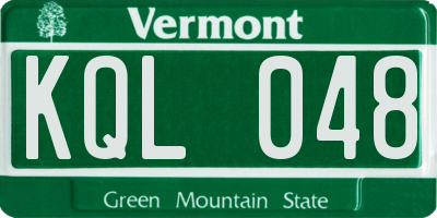 VT license plate KQL048