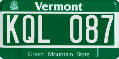 VT license plate KQL087