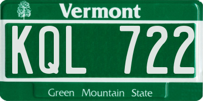 VT license plate KQL722