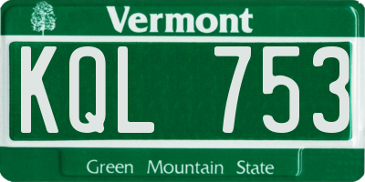 VT license plate KQL753