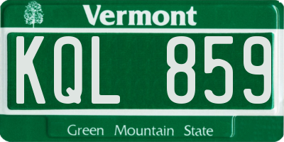 VT license plate KQL859
