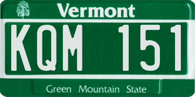 VT license plate KQM151