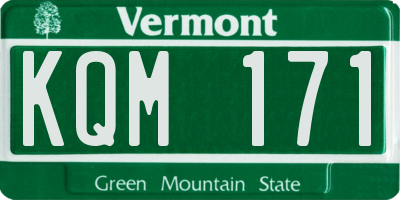 VT license plate KQM171