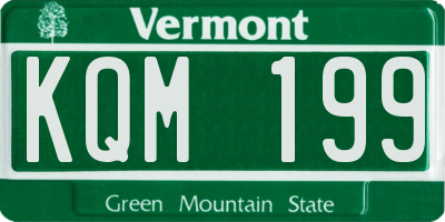 VT license plate KQM199
