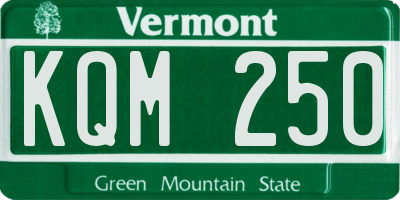 VT license plate KQM250