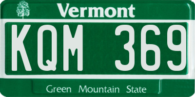 VT license plate KQM369