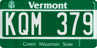 VT license plate KQM379