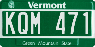 VT license plate KQM471