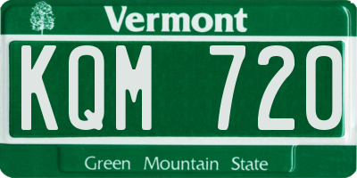 VT license plate KQM720
