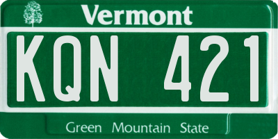 VT license plate KQN421