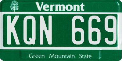 VT license plate KQN669