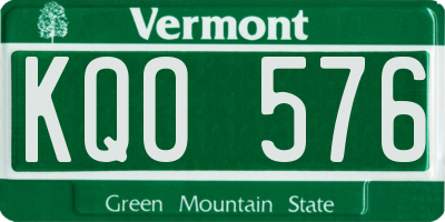 VT license plate KQO576