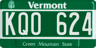 VT license plate KQO624