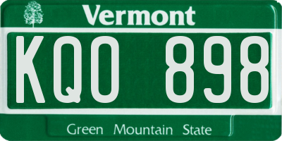 VT license plate KQO898