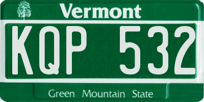 VT license plate KQP532