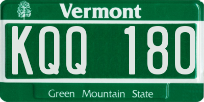 VT license plate KQQ180