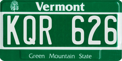 VT license plate KQR626